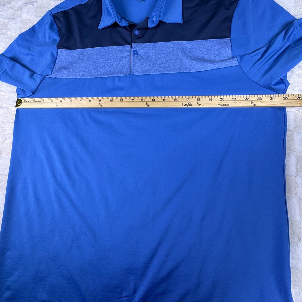 Adidas Golf Polo Shirt Mens XL Blue Primegreen ClimaLite Athletic Top - Picture 8 of 10